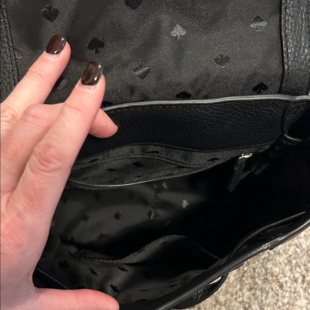 Kate Spade Leila Black Pebbled Leather Backpack Purse - Picture 3 of 3